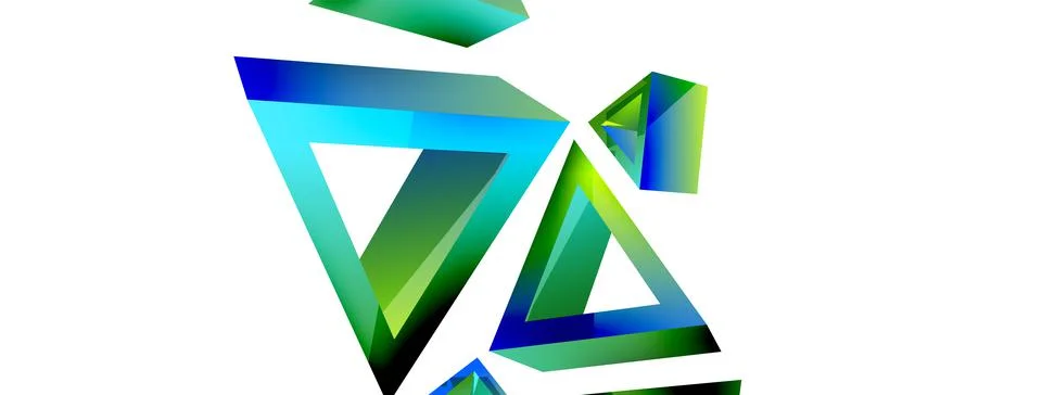 Triangle abstract background. 3d vector basic shape technology or business Stock Illustration