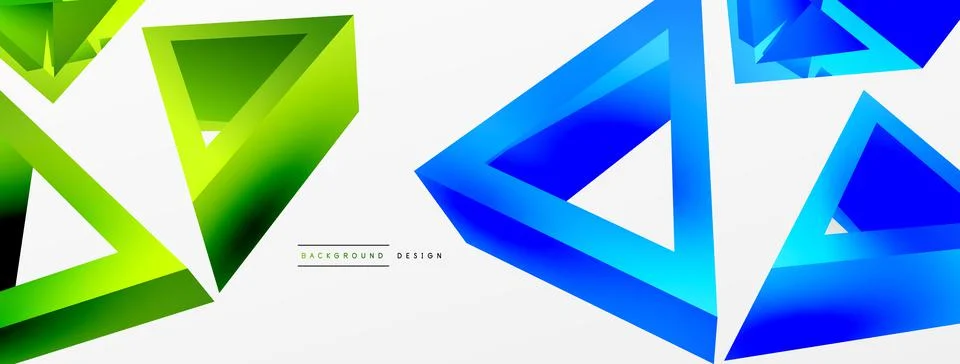 Triangle abstract background. 3d vector basic shape technology or business Stock Illustration
