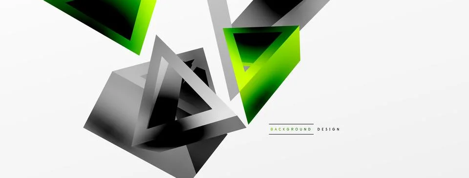 Triangle abstract background. 3d vector basic shape technology or business 스톡 일러스트