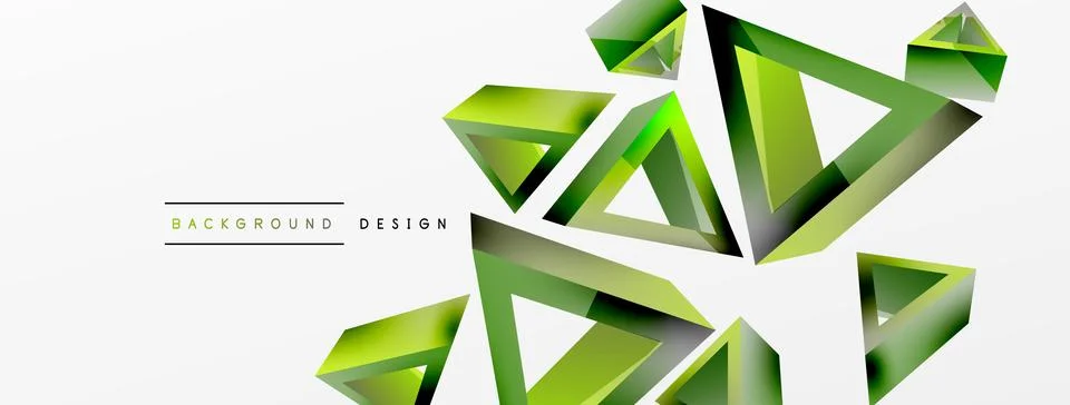 Triangle abstract background. 3d vector basic shape technology or business Stock Illustration
