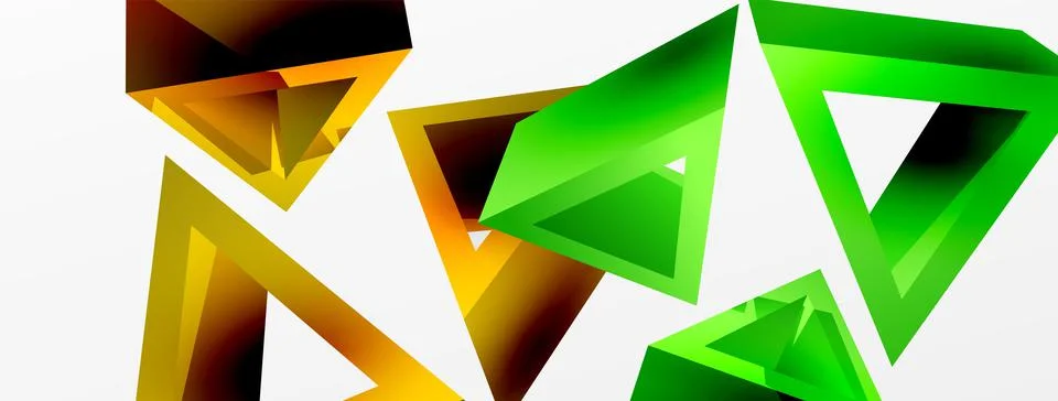 Triangle abstract background. 3d vector basic shape technology or business Stock Illustration