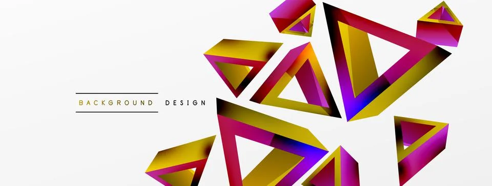 Triangle abstract background. 3d vector basic shape technology or business Stock Illustration