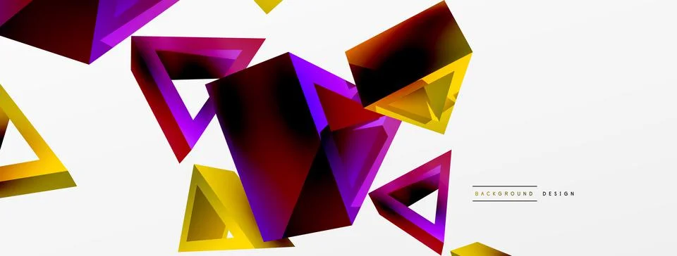 Triangle abstract background. 3d vector basic shape technology or business Stock Illustration
