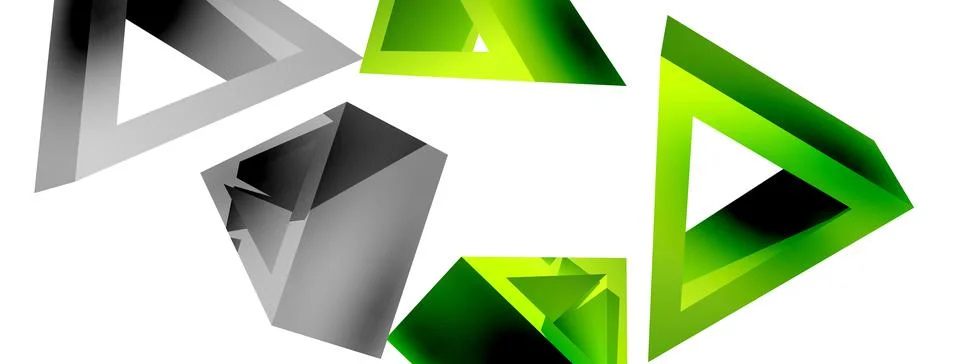 Triangle abstract background. 3d vector basic shape technology or business 스톡 일러스트