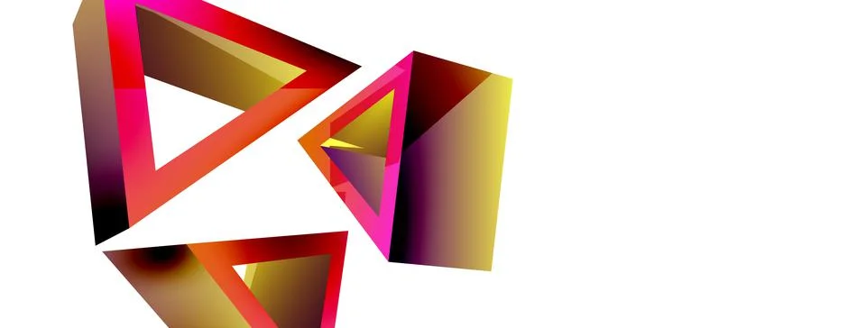 Triangle abstract background. 3d vector basic shape technology or business Stock Illustration