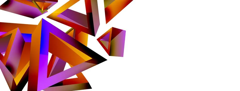 Triangle abstract background. 3d vector basic shape technology or business Stock Illustration
