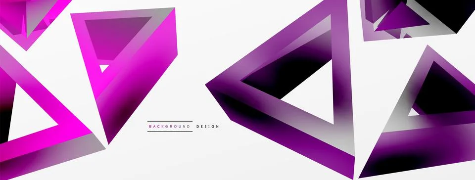 Triangle abstract background. 3d vector basic shape technology or business Stock Illustration