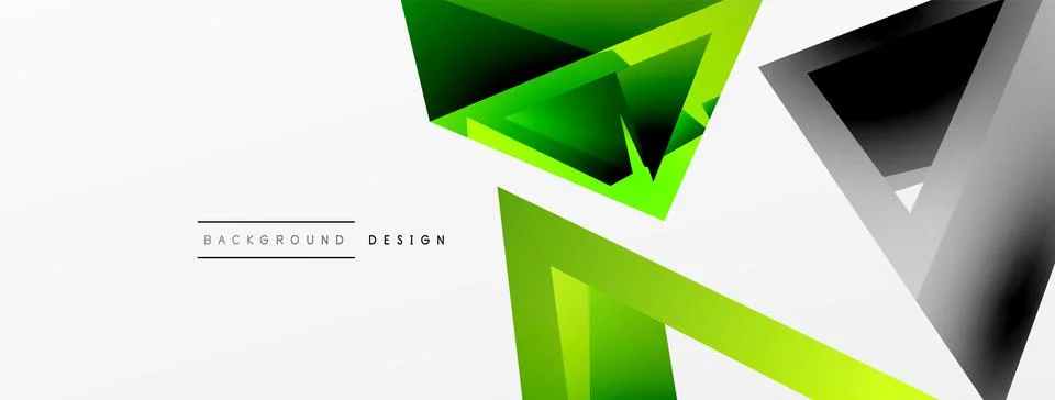 Triangle abstract background. 3d vector basic shape technology or business Stock Illustration