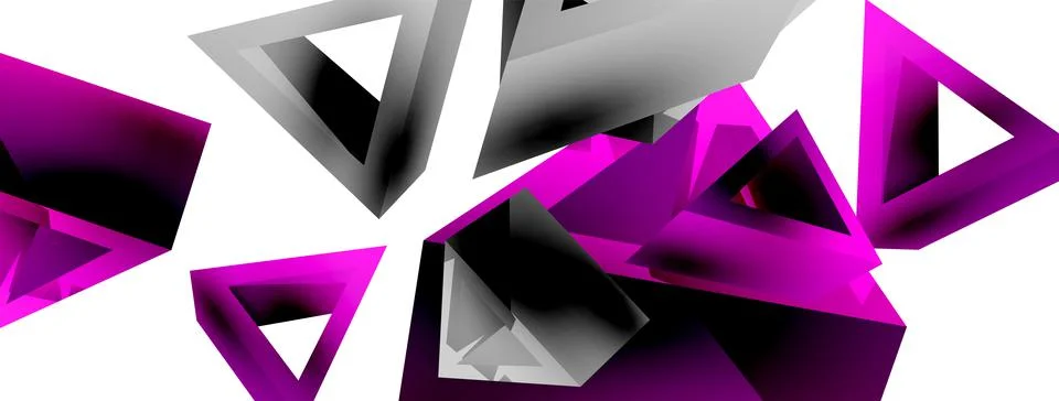 Triangle abstract background. 3d vector basic shape technology or business Stock Illustration