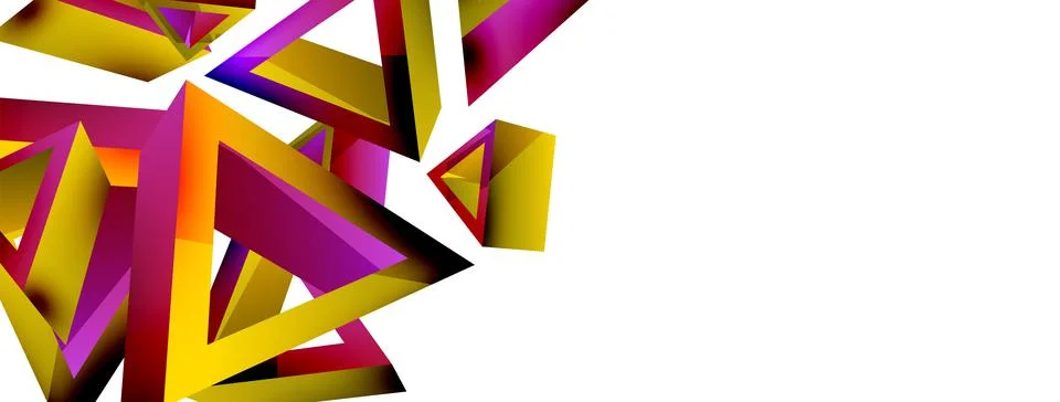 Triangle abstract background. 3d vector basic shape technology or business Illustrazione stock