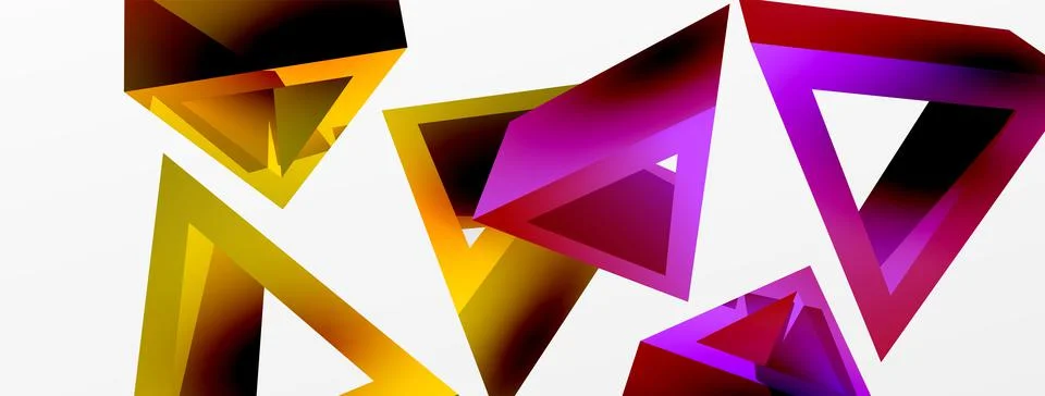 Triangle abstract background. 3d vector basic shape technology or business Illustrazione stock