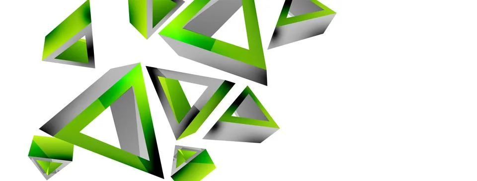 Triangle abstract background. 3d vector basic shape technology or business 스톡 일러스트