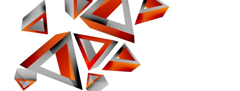 Triangle abstract background. 3d vector basic shape technology or business Stock Illustration