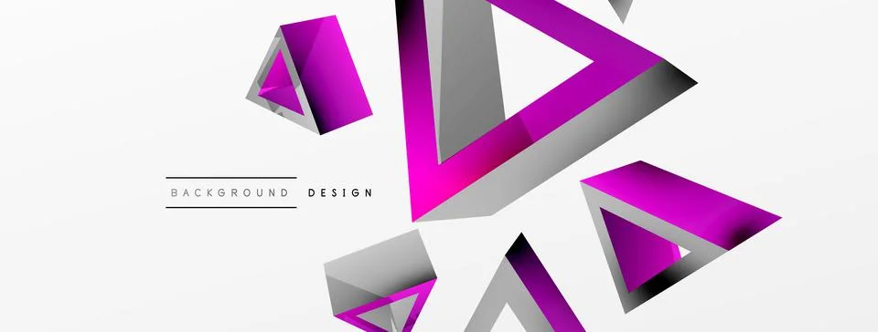 Triangle abstract background. 3d vector basic shape technology or business Stock Illustration