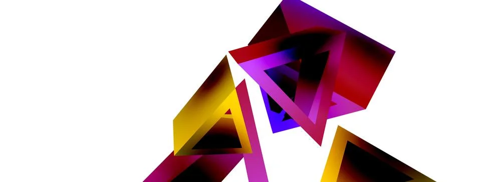 Triangle abstract background. 3d vector basic shape technology or business Stock Illustration