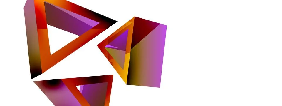 Triangle abstract background. 3d vector basic shape technology or business Stock Illustration