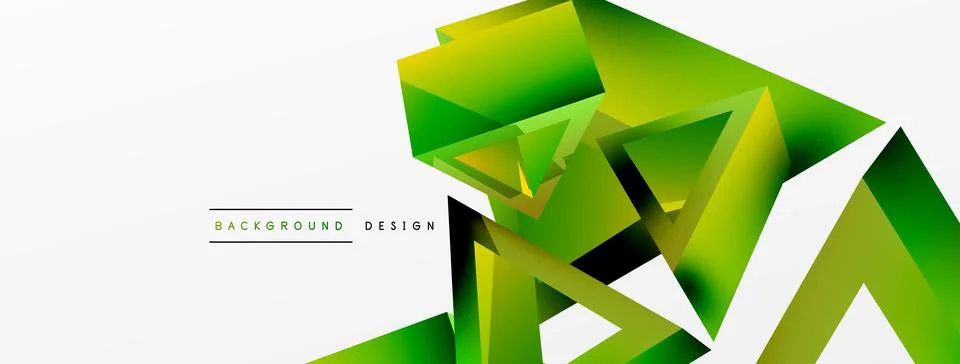 Triangle abstract background. 3d vector basic shape technology or business Stock Illustration