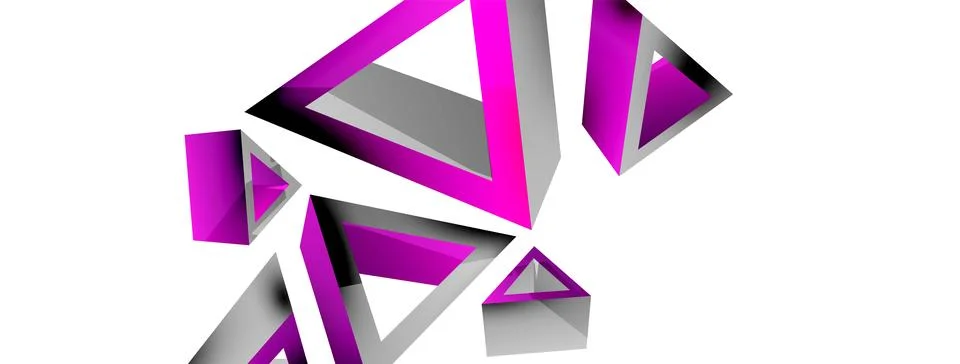 Triangle abstract background. 3d vector basic shape technology or business Illustrazione stock