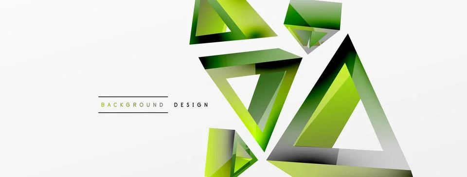 Triangle abstract background. 3d vector basic shape technology or business 스톡 일러스트