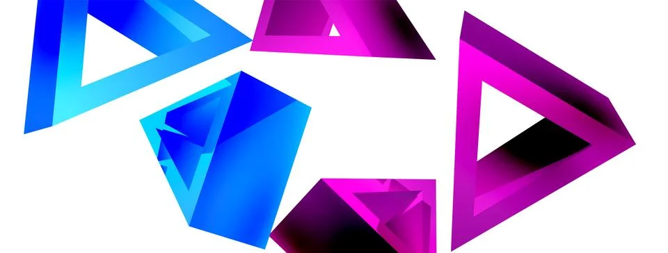 Triangle abstract background. 3d vector basic shape technology or business Stock Illustration