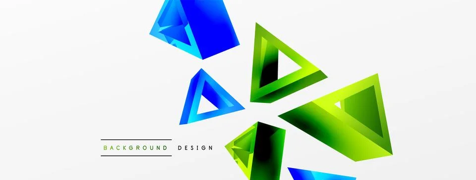Triangle abstract background. 3d vector basic shape technology or business Stock Illustration