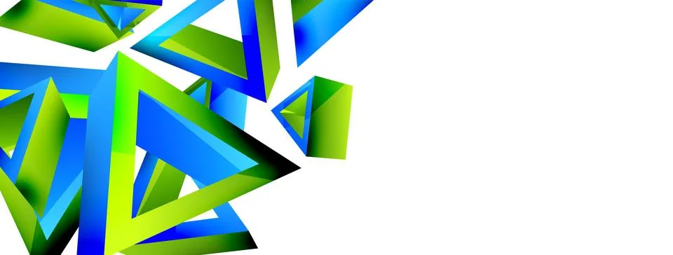 Triangle abstract background. 3d vector basic shape technology or business Stock Illustration