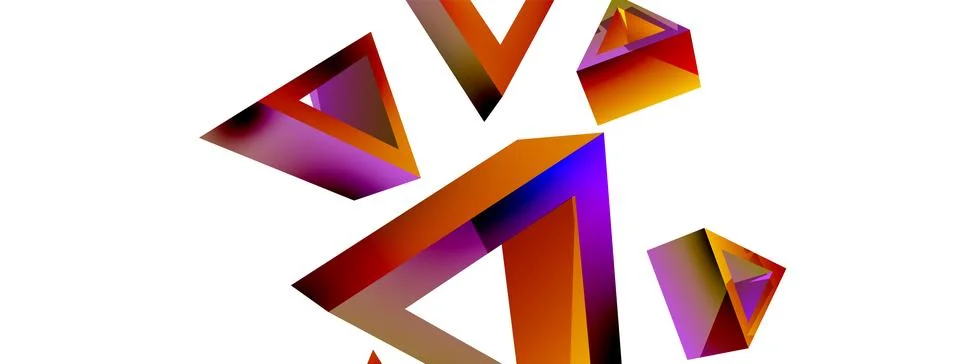 Triangle abstract background. 3d vector basic shape technology or business 스톡 일러스트