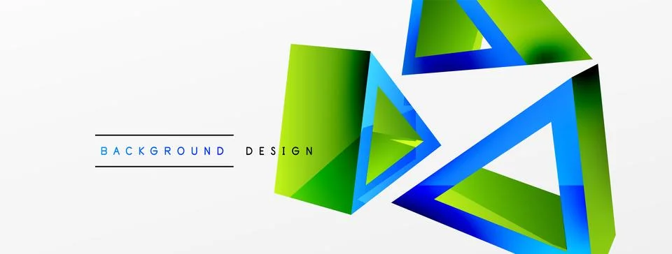 Triangle abstract background. 3d vector basic shape technology or business Stock Illustration