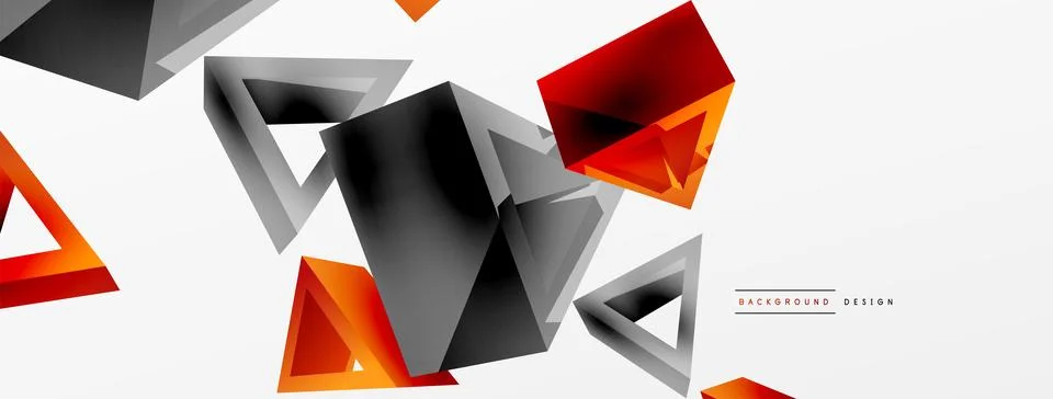 Triangle abstract background. 3d vector basic shape technology or business Illustrazione stock