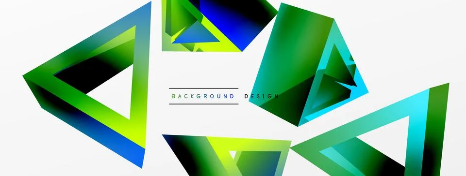 Triangle abstract background. 3d vector basic shape technology or business 스톡 일러스트