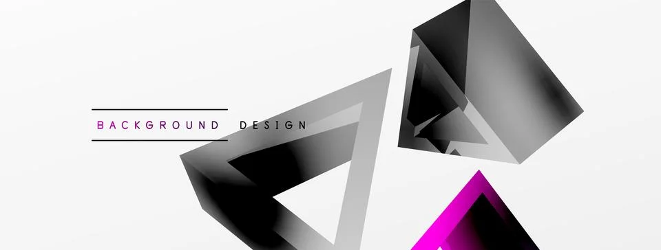 Triangle abstract background. 3d vector basic shape technology or business 스톡 일러스트