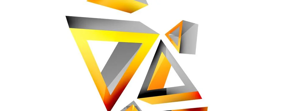 Triangle abstract background. 3d vector basic shape technology or business Stock Illustration