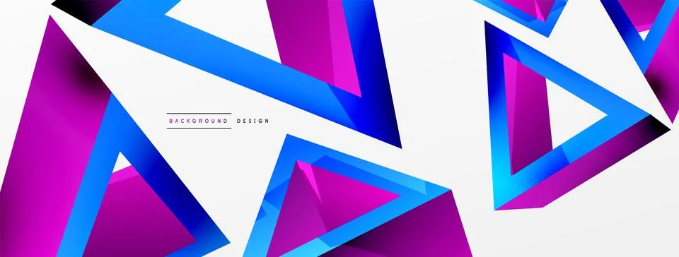 Triangle abstract background. 3d vector basic shape technology or business 스톡 일러스트
