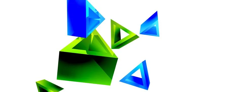 Triangle abstract background. 3d vector basic shape technology or business 스톡 일러스트