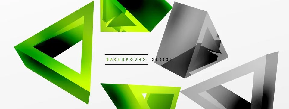 Triangle abstract background. 3d vector basic shape technology or business Stock Illustration