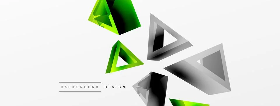 Triangle abstract background. 3d vector basic shape technology or business Stock Illustration
