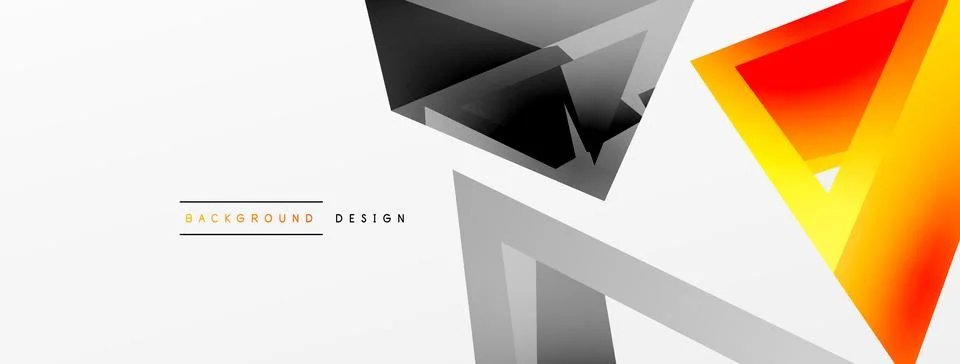 Triangle abstract background. 3d vector basic shape technology or business Stock Illustration