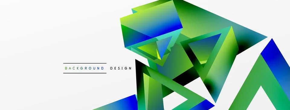 Triangle abstract background. 3d vector basic shape technology or business Stock Illustration