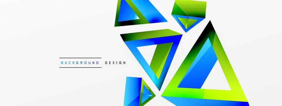 Triangle abstract background. 3d vector basic shape technology or business Stock Illustration