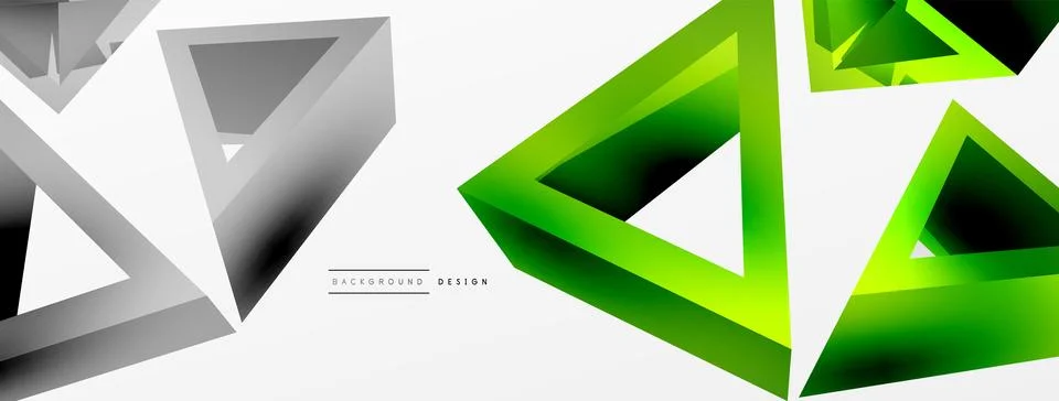 Triangle abstract background. 3d vector basic shape technology or business Stock Illustration