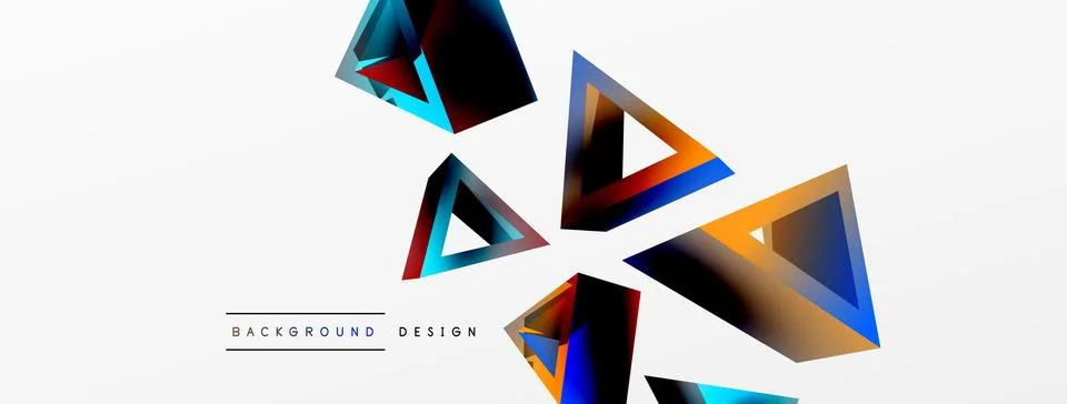 Triangle abstract background. 3d vector basic shape technology or business 스톡 일러스트