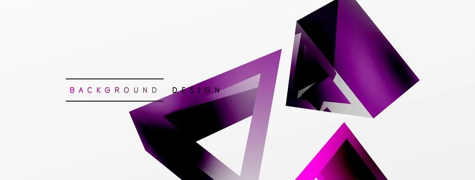 Triangle abstract background. 3d vector basic shape technology or business Stock Illustration