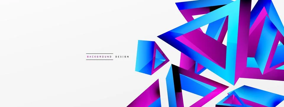 Triangle abstract background. 3d vector basic shape technology or business Stock Illustration