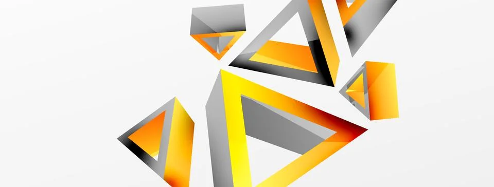 Triangle abstract background. 3d vector basic shape technology or business Stock Illustration