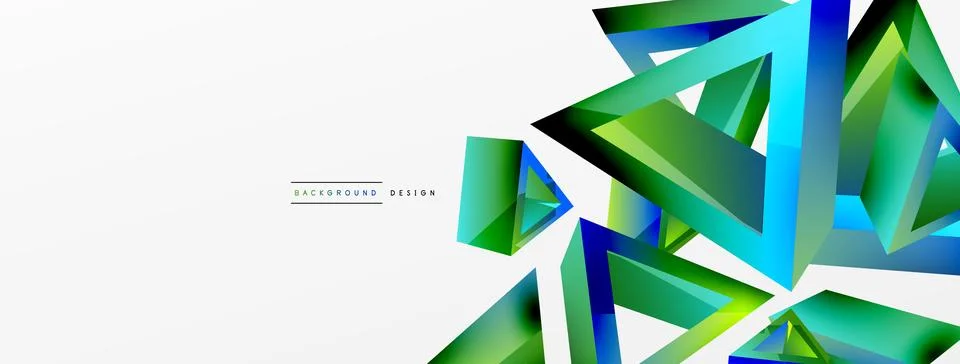 Triangle abstract background. 3d vector basic shape technology or business Stock Illustration