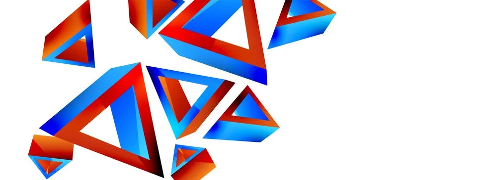 Triangle abstract background. 3d vector basic shape technology or business イラスト素材