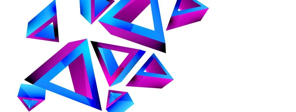 Triangle abstract background. 3d vector basic shape technology or business Stock Illustration