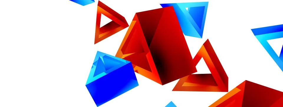 Triangle abstract background. 3d vector basic shape technology or business Stock Illustration