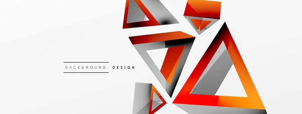 Triangle abstract background. 3d vector basic shape technology or business 스톡 일러스트