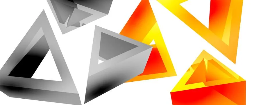 Triangle abstract background. 3d vector basic shape technology or business イラスト素材